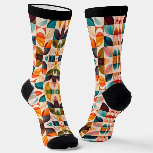 Chaussette Collection de Carrés Abstraits rétro populaire (Angulaire)