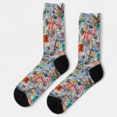 Chaussette Collection de timbres non triés (Gauche)