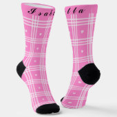 Chaussette Collection moderne Plaid Pink Heart (Angulaire)