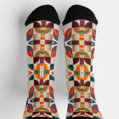Chaussette Collection tendance Retro Carrés Abstraits (Haut)