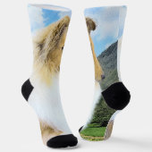 Chaussette Collie en Montagne (Rough) Peinture - Chien Art (Angulaire)