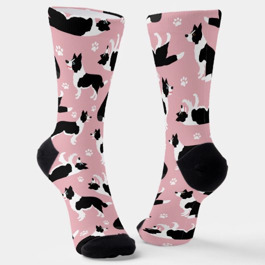 Chaussette Collie frontalier et chaussettes Empreintes de pat (Angulaire)