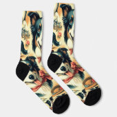 Chaussette Collie frontière mignonne sans joint (Droite)