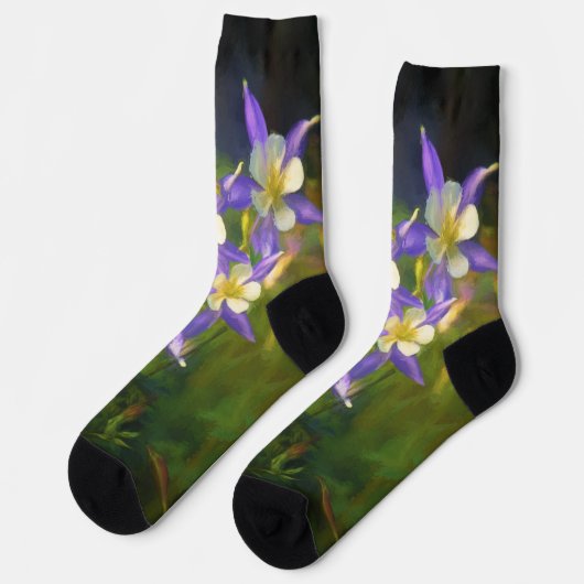Chaussette Colorado Blue Columbine Peinture - Art original (Gauche)