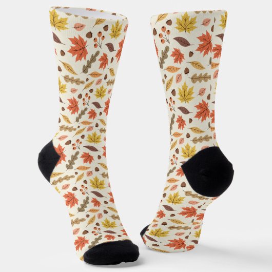 Chaussette Coloré Feuille d'automne Motif (Angulaire)