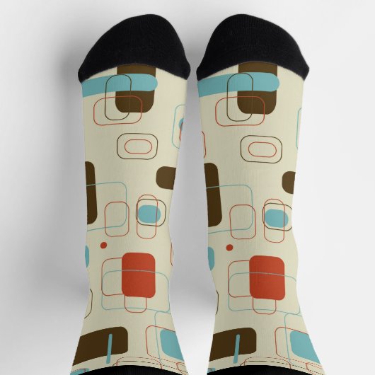 Chaussette Coloré géométrique formes rétro motif (Haut)
