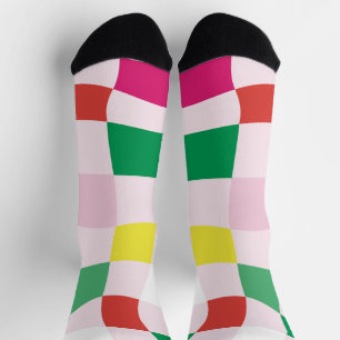 Chaussette Coloré moderne   Blocks Tartan Plaid Christmas