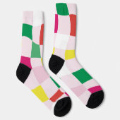 Chaussette Coloré moderne | Blocks Tartan Plaid Christmas (Droite)