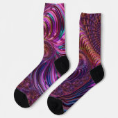 Chaussette Coloré Super Trippy Funky Spiral Fractal Art (Gauche)