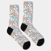 Chaussette Colorful bouquets of retro flowers on white (Droite)