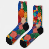 Chaussette Colorful Circular Patchwork Sock Design (Gauche)