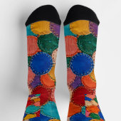 Chaussette Colorful Circular Patchwork Sock Design (Haut)
