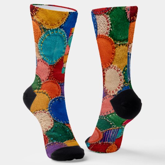 Chaussette Colorful Circular Patchwork Sock Design (Angulaire)