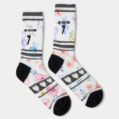 Chaussette Colorful  Flowers - Name Number Socks (Droite)