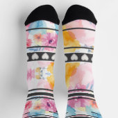 Chaussette Colorful  Flowers - Name Number Socks (Haut)
