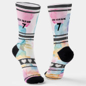 Chaussette Colorful  Flowers - Name Number Socks (Angulaire)