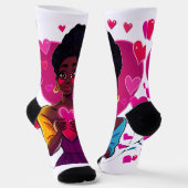 Chaussette Colorful Heart Girl Socks – Cute Art Design (Angulaire)