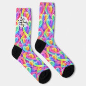 Chaussette Colorful Modern Hearts Pattern Valentine’s Day (Droite)