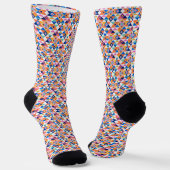 Chaussette Colorful patterned socks with black heels and toes (Angulaire)