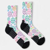 Chaussette Colorful Snowflakes Pattern on White (Droite)