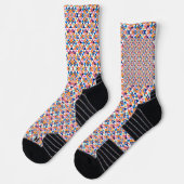 Chaussette Colorful socks with geometric patterns in red (Gauche)