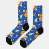 Chaussette Colorful Space thème Motif avec Planètes (Gauche)