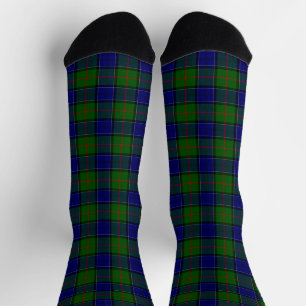 Chaussette Colquhoun tartan bleu vert plaid