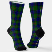 Chaussette Colquhoun tartan bleu vert plaid (Angulaire)