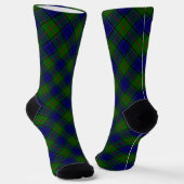 Chaussette Colquhoun tartan bleu vert plaid (Angulaire)