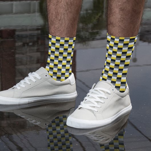 Chaussette Combinaison de couleurs jaune, noir et gris