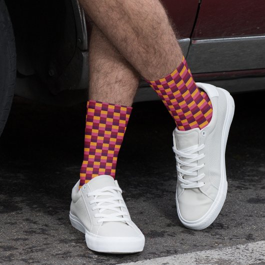 Chaussette Combinaison orange vif et violet
