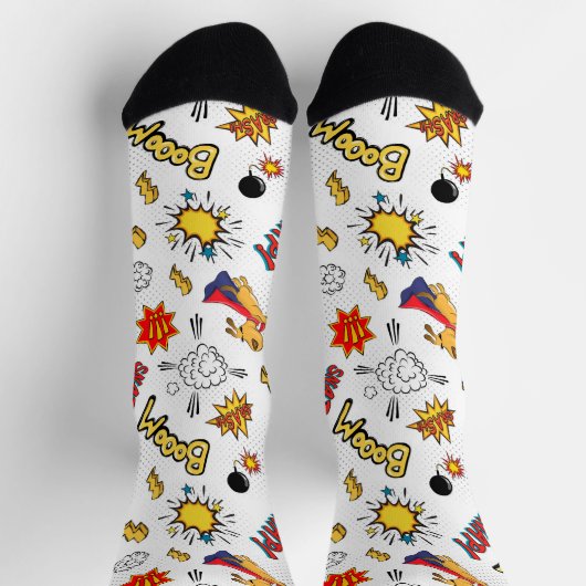 Chaussette Comic Book Pattern  (Haut)
