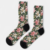 Chaussette Composition élégante de lys et de feuillage (Gauche)