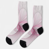 Chaussette Conception Abstraite de fractal rose pâle moderne (Gauche)