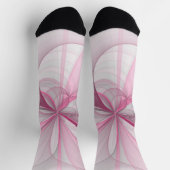 Chaussette Conception Abstraite de fractal rose pâle moderne (Haut)