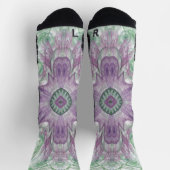 Chaussette Conception Abstraite fractale violet et verte (Haut)