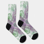 Chaussette Conception Abstraite fractale violet et verte (Droite)