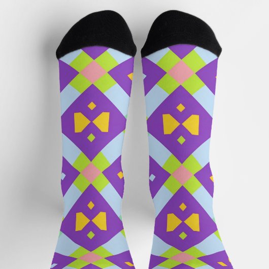 Chaussette Conception Abstraite Géométrique Colorée (Haut)