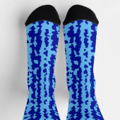 Chaussette Conception Abstraite Irrégulière Bleu Cyan (Haut)