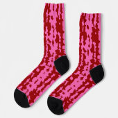Chaussette Conception Abstraite Irrégulière Rose Marron Rouge (Gauche)