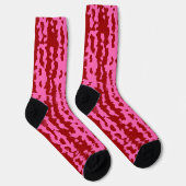 Chaussette Conception Abstraite Irrégulière Rose Marron Rouge (Droite)