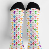 Chaussette Conception d'ancre de bateau colorée blanche (Haut)