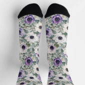 Chaussette Conception d'anémone et d'eucalyptus moderne (Haut)