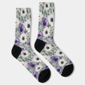 Chaussette Conception d'anémone et d'eucalyptus moderne (Droite)