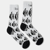 Chaussette Conception d'ange de poisson noir et blanc personn (Droite)