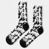 Chaussette Conception d'art abstrait organique noir et blanc (Gauche)