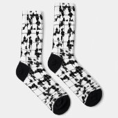 Chaussette Conception d'art abstrait organique noir et blanc (Droite)