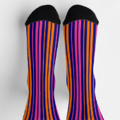 Chaussette Conception de bandes verticales orange bleu rose (Haut)