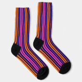 Chaussette Conception de bandes verticales orange bleu rose (Droite)