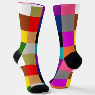 Chaussette Conception de blocs de couleurs multicolores en gr